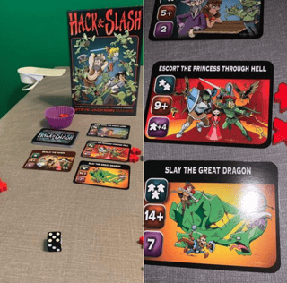 Board game Hack & Slash displayed